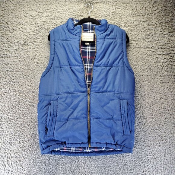 Weatherproof Jacket Mens Medium Blue Reversible Zip Puffer Vest Gorpcore - Picture 1 of 8